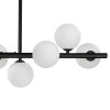Lampa wisząca czarna listwa mleczne szklane okrągłe klosze molekularna minimalistyczna klasyczna elegancka MINI MOON ST-8118P-11 black Step Into Design